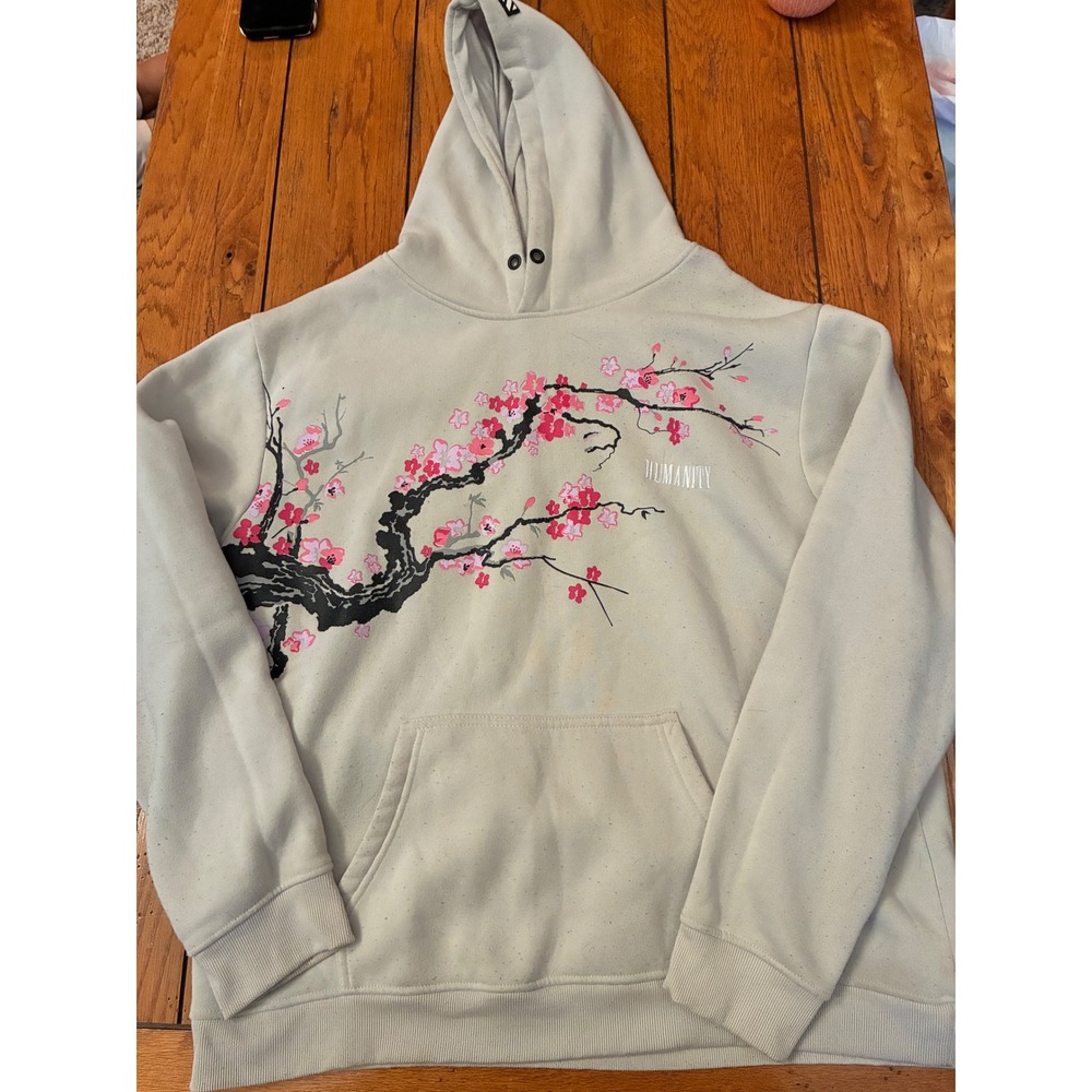 RGSTR Humanity Cherry Blossom Hoodie Beige Streetwear XL